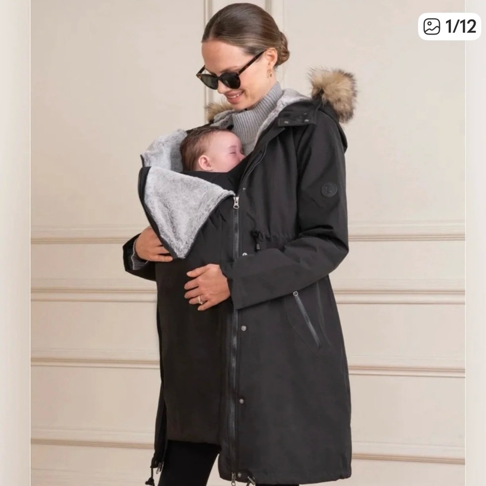 Seraphine Maternity Black Valetta 3 in 1 Winter Maternity Parka size 4